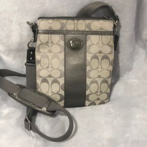 Coach Crossbody Gray Signature Classic C With Adjustable Strap